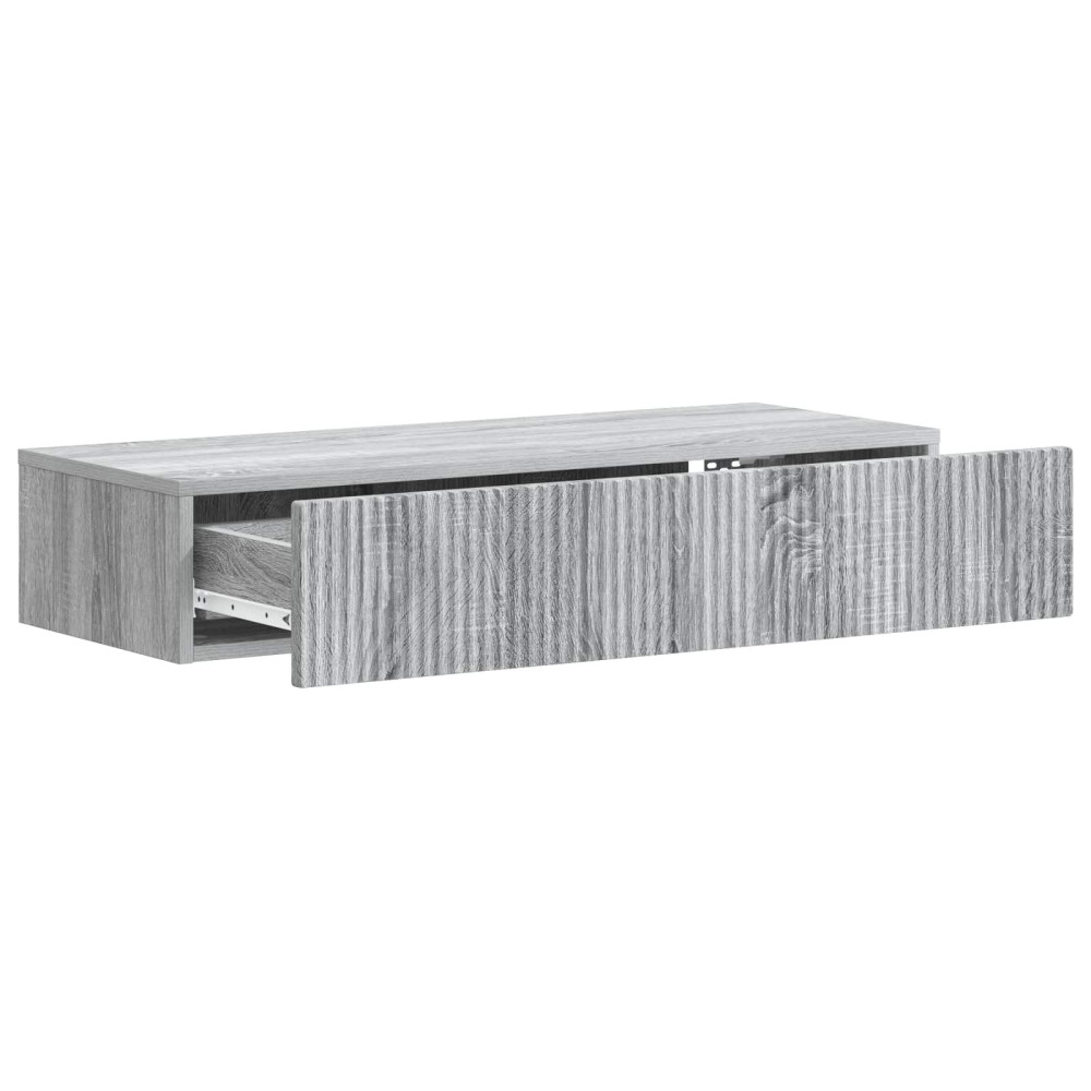 Produktbild för Väggmonterad sidobord Grå sonoma-ek 87,5 x 34,5 x 17 cm