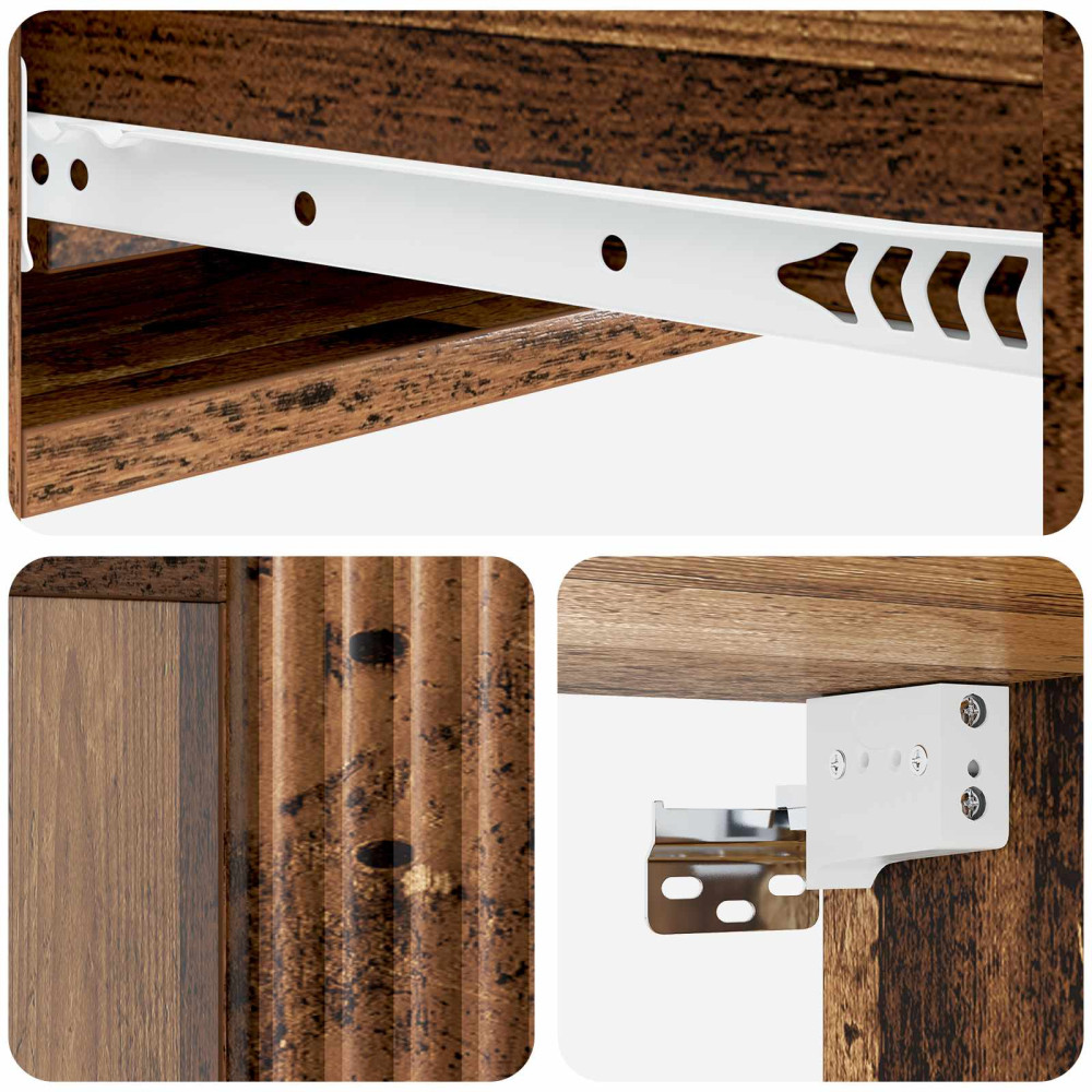 Produktbild för Väggmonterad sidobord Gammalt trä 87,5 x 34,5 x 17 cm