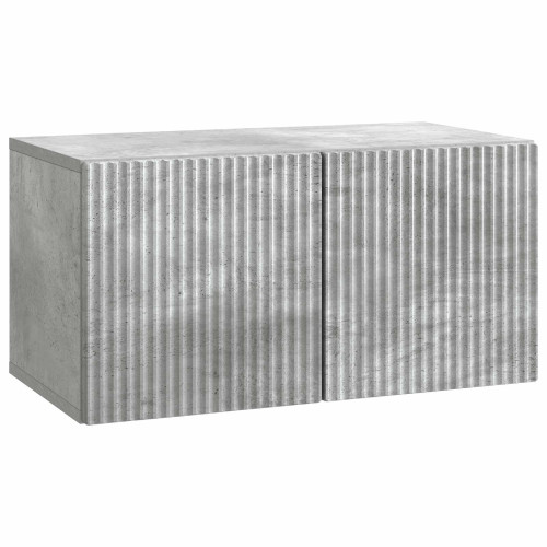 vidaXL Väggmonterad TV-bänk Väggmonterad Betonggrå 59,5 x 31 x 30 cm - Tv-Bänkar