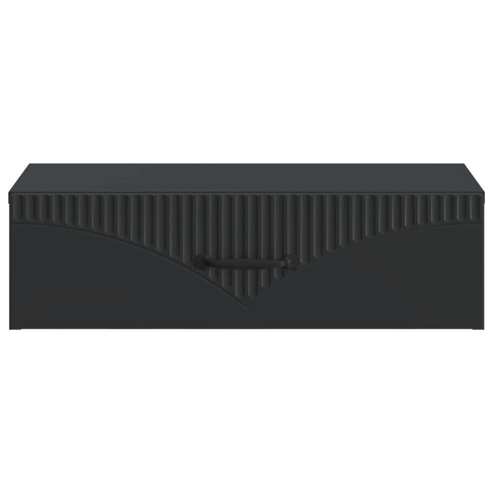 Produktbild för Väggmonterad sidobord Svart 59 x 34,5 x 17 cm Konstruerat trä