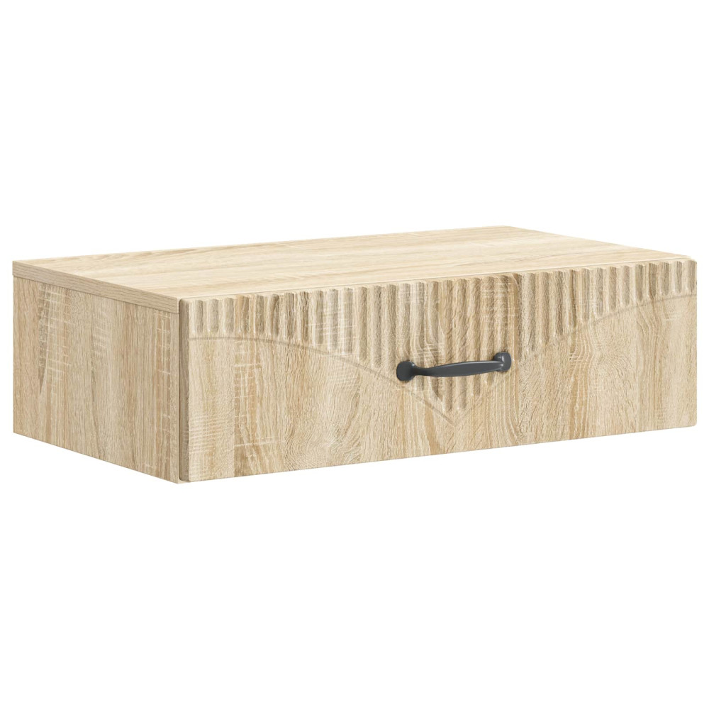 Produktbild för Väggmonterad sidobord Sonoma-ek 59 x 34,5 x 17 cm