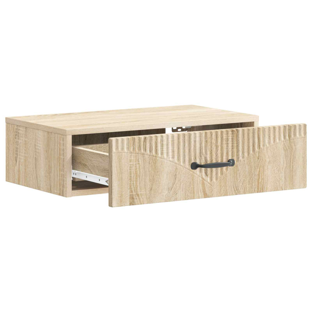 Produktbild för Väggmonterad sidobord Sonoma-ek 59 x 34,5 x 17 cm