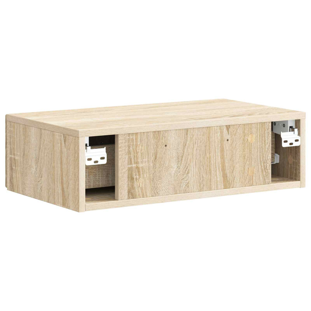 Produktbild för Väggmonterad sidobord Sonoma-ek 59 x 34,5 x 17 cm
