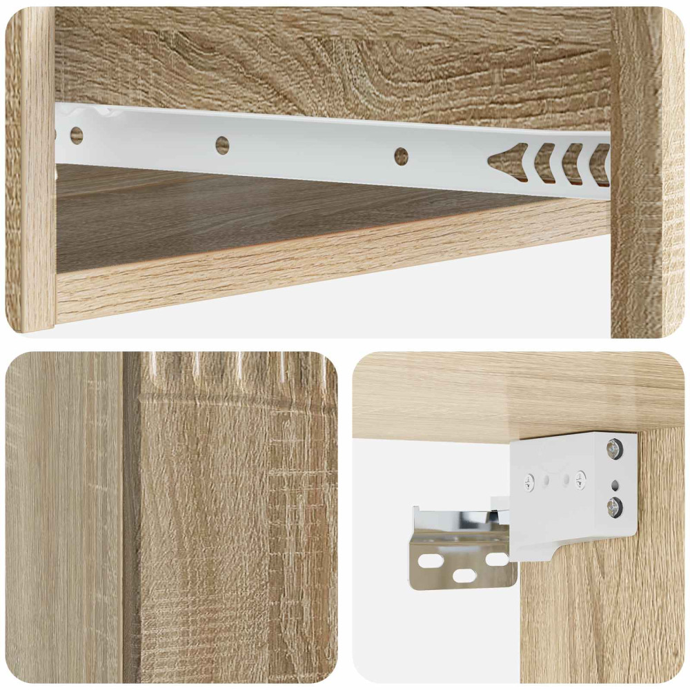 Produktbild för Väggmonterad sidobord Sonoma-ek 59 x 34,5 x 17 cm