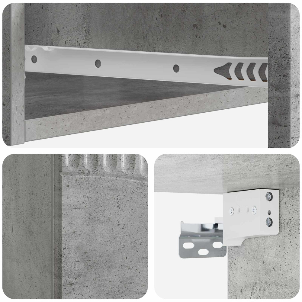 Produktbild för Väggmonterad sidobord Betonggrå 59 x 34,5 x 17 cm