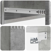 Produktbild för Väggmonterad sidobord Betonggrå 59 x 34,5 x 17 cm
