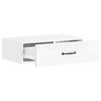 Produktbild för Väggmonterad sidobord Vit högglans 59 x 34,5 x 17 cm