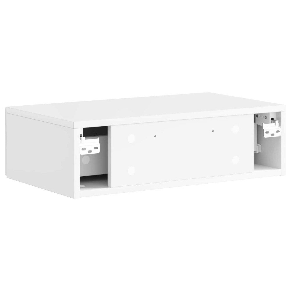 Produktbild för Väggmonterad sidobord Vit högglans 59 x 34,5 x 17 cm
