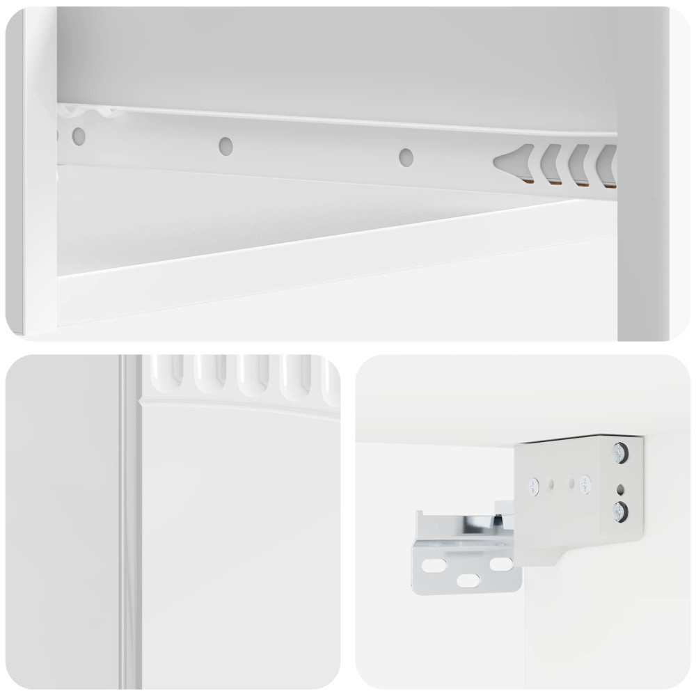 Produktbild för Väggmonterad sidobord Vit högglans 59 x 34,5 x 17 cm