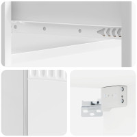 Produktbild för Väggmonterad sidobord Vit högglans 59 x 34,5 x 17 cm