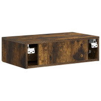 Produktbild för Väggmonterad sidobord Rökt ek 59 x 34,5 x 17 cm Konstruerat trä