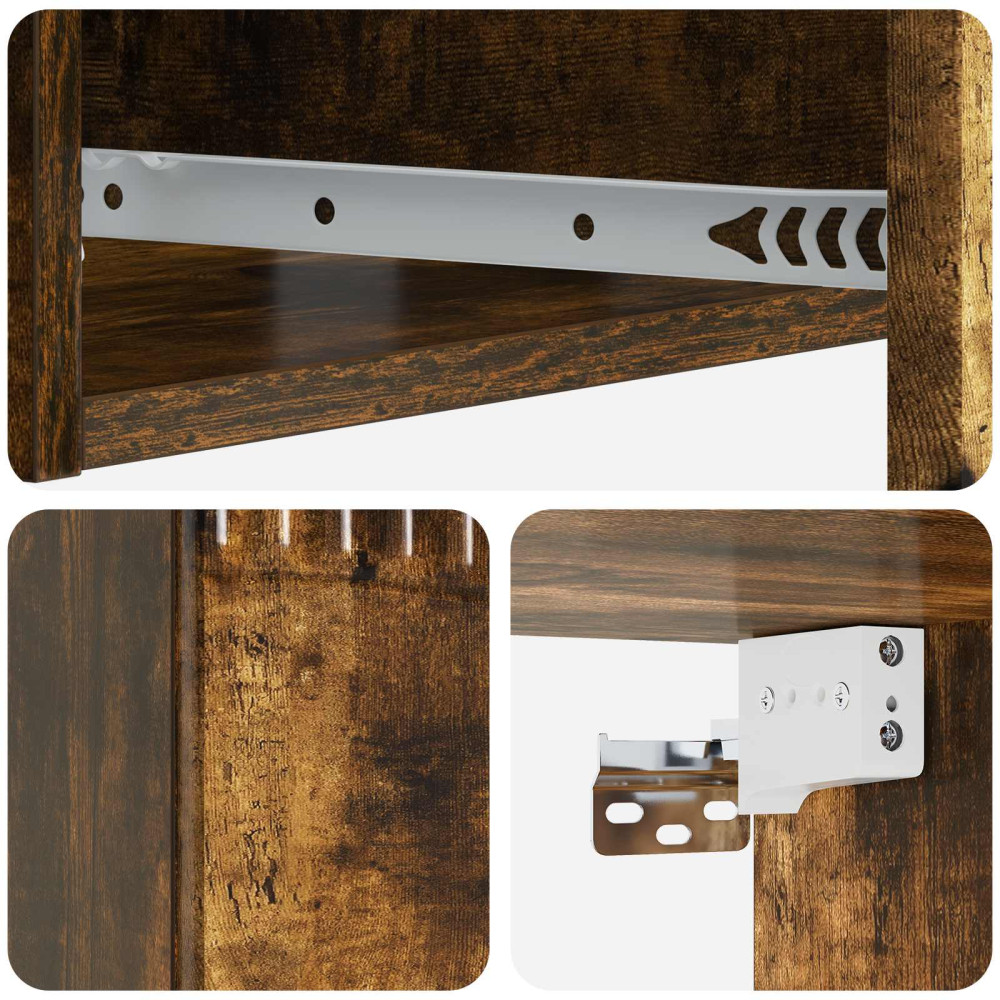 Produktbild för Väggmonterad sidobord Rökt ek 59 x 34,5 x 17 cm Konstruerat trä