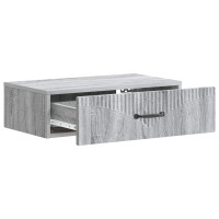 Produktbild för Väggmonterad sidobord Grå sonoma-ek 59 x 34,5 x 17 cm