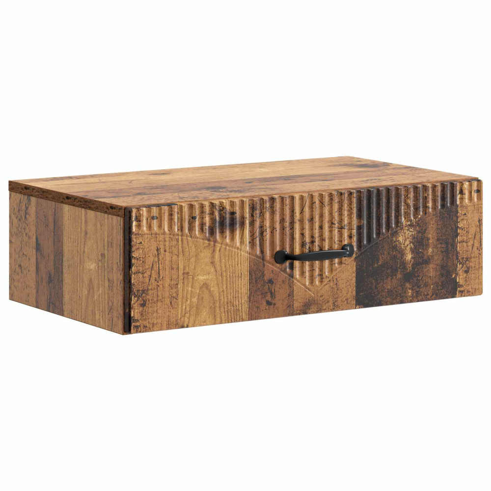 Produktbild för Väggmonterad sidobord Gammalt trä 59 x 34,5 x 17 cm