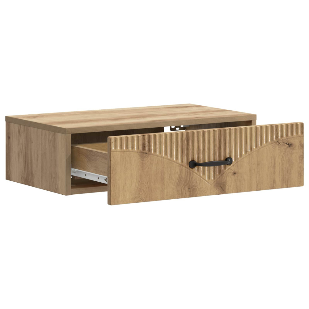 Produktbild för Väggmonterad sidobord Artisan-ek 59 x 34,5 x 17 cm