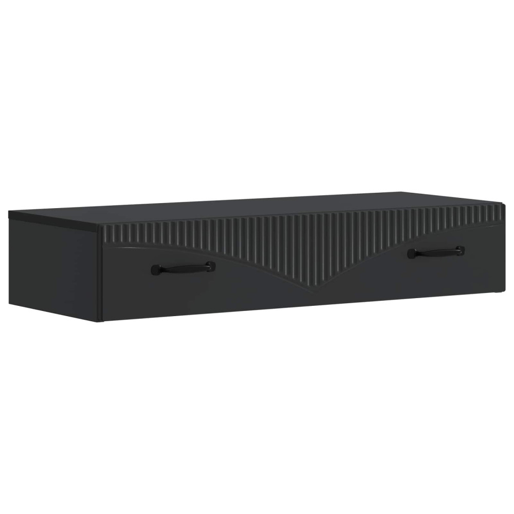 Produktbild för Väggmonterad sidobord Svart 87,5 x 34,5 x 17 cm Konstruerat trä