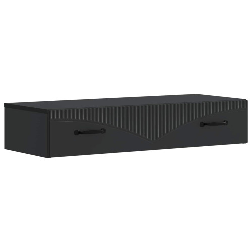 vidaXL Väggmonterad sidobord Svart 87,5 x 34,5 x 17 cm Konstruerat trä