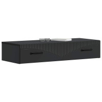 Produktbild för Väggmonterad sidobord Svart 87,5 x 34,5 x 17 cm Konstruerat trä