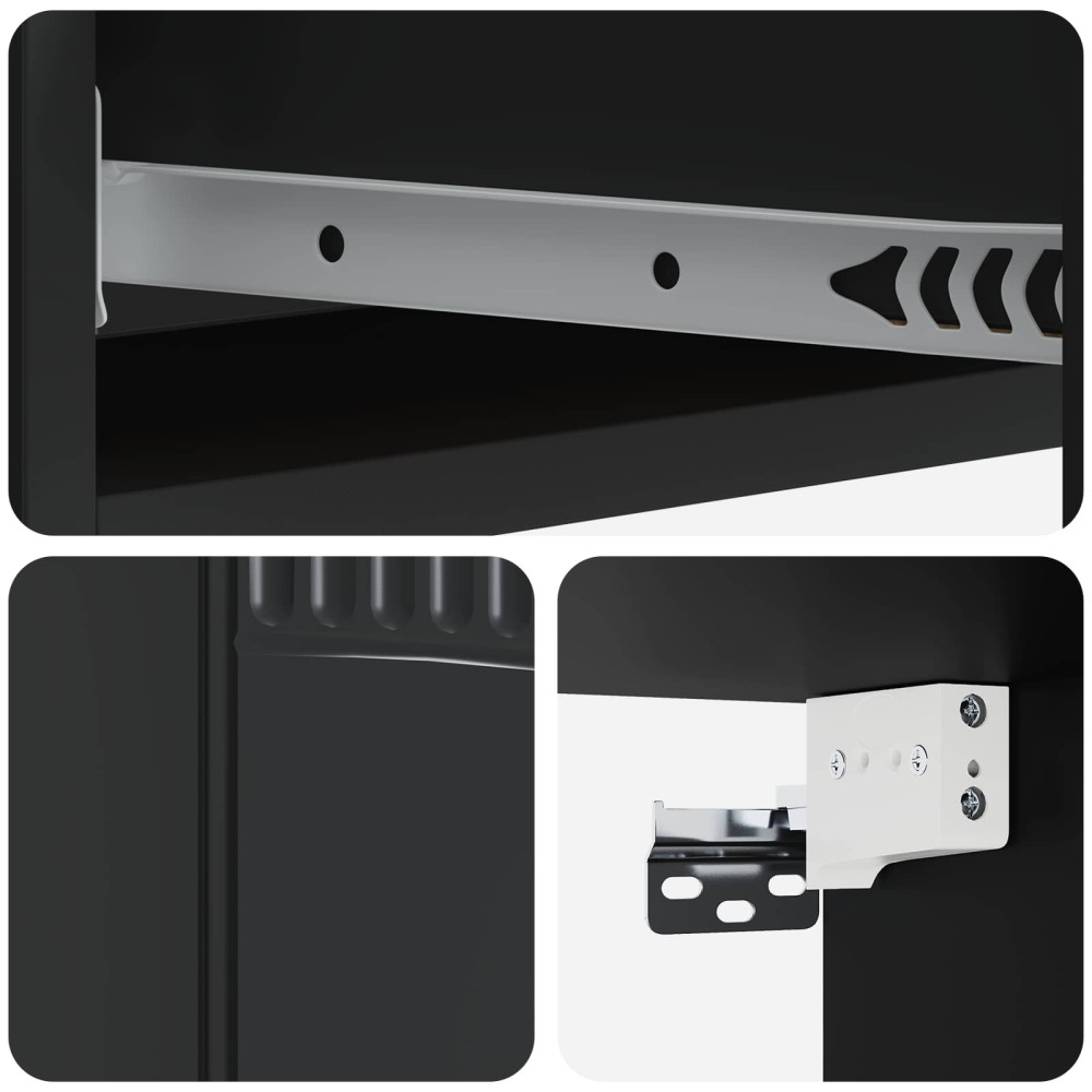 Produktbild för Väggmonterad sidobord Svart 87,5 x 34,5 x 17 cm Konstruerat trä