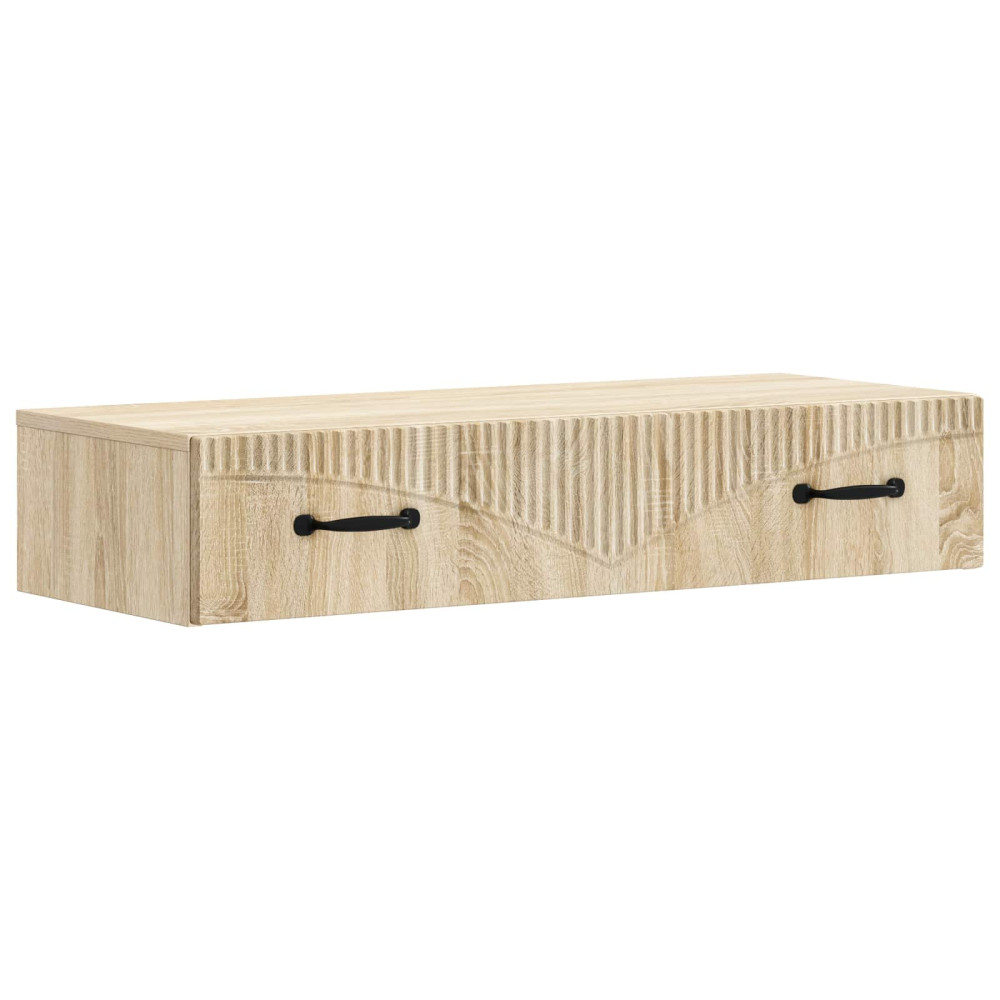 Produktbild för Väggmonterad sidobord Sonoma-ek 87,5 x 34,5 x 17 cm