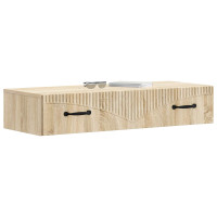 Produktbild för Väggmonterad sidobord Sonoma-ek 87,5 x 34,5 x 17 cm
