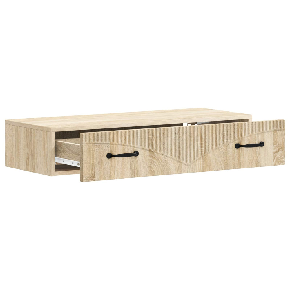 Produktbild för Väggmonterad sidobord Sonoma-ek 87,5 x 34,5 x 17 cm