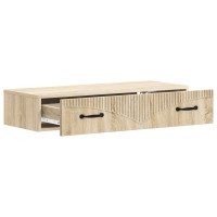 Produktbild för Väggmonterad sidobord Sonoma-ek 87,5 x 34,5 x 17 cm