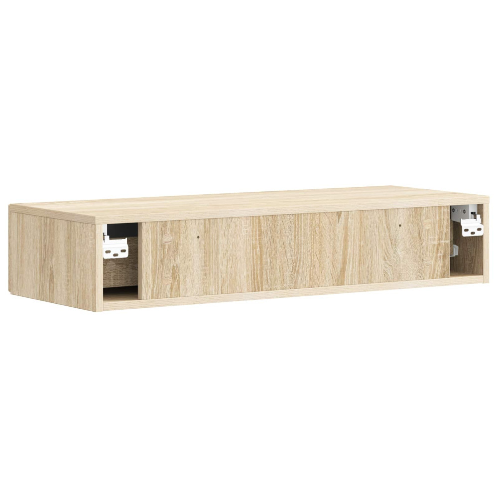 Produktbild för Väggmonterad sidobord Sonoma-ek 87,5 x 34,5 x 17 cm