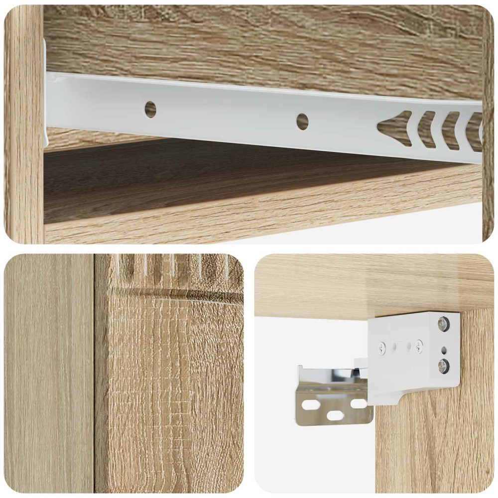 Produktbild för Väggmonterad sidobord Sonoma-ek 87,5 x 34,5 x 17 cm