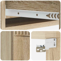 Produktbild för Väggmonterad sidobord Sonoma-ek 87,5 x 34,5 x 17 cm