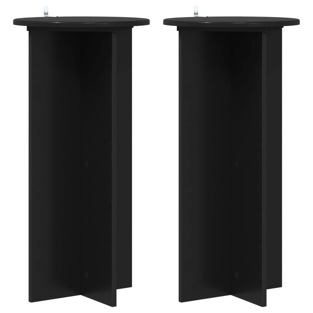 Produktbild för Växtställ 2 pcs Svart 40 x 40 x 80 cm Konstruerat trä