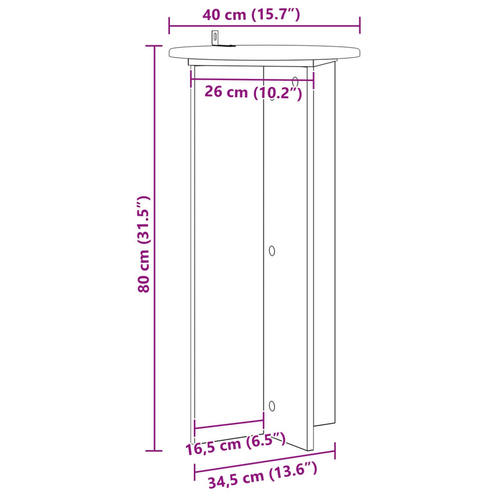 Produktbild för Växtställ 2 pcs Sonoma-ek 40 x 40 x 80 cm Konstruerat trä