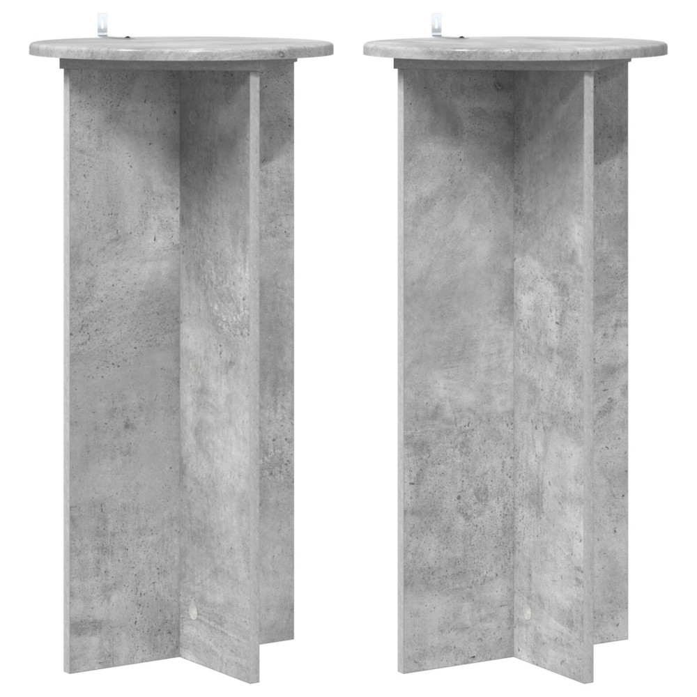 Produktbild för Växtställ 2 pcs Betonggrå 40 x 40 x 80 cm Konstruerat trä