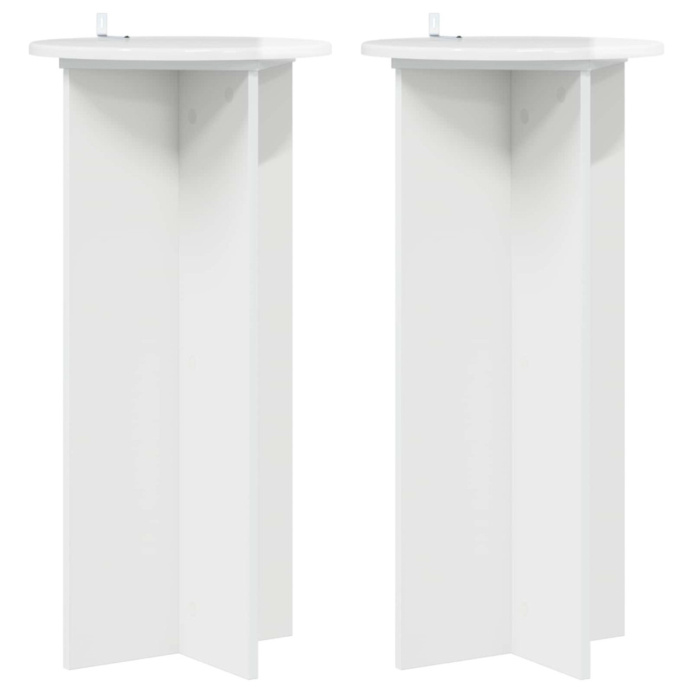 Produktbild för Växtställ 2 pcs Vit högglans 40 x 40 x 80 cm Konstruerat trä