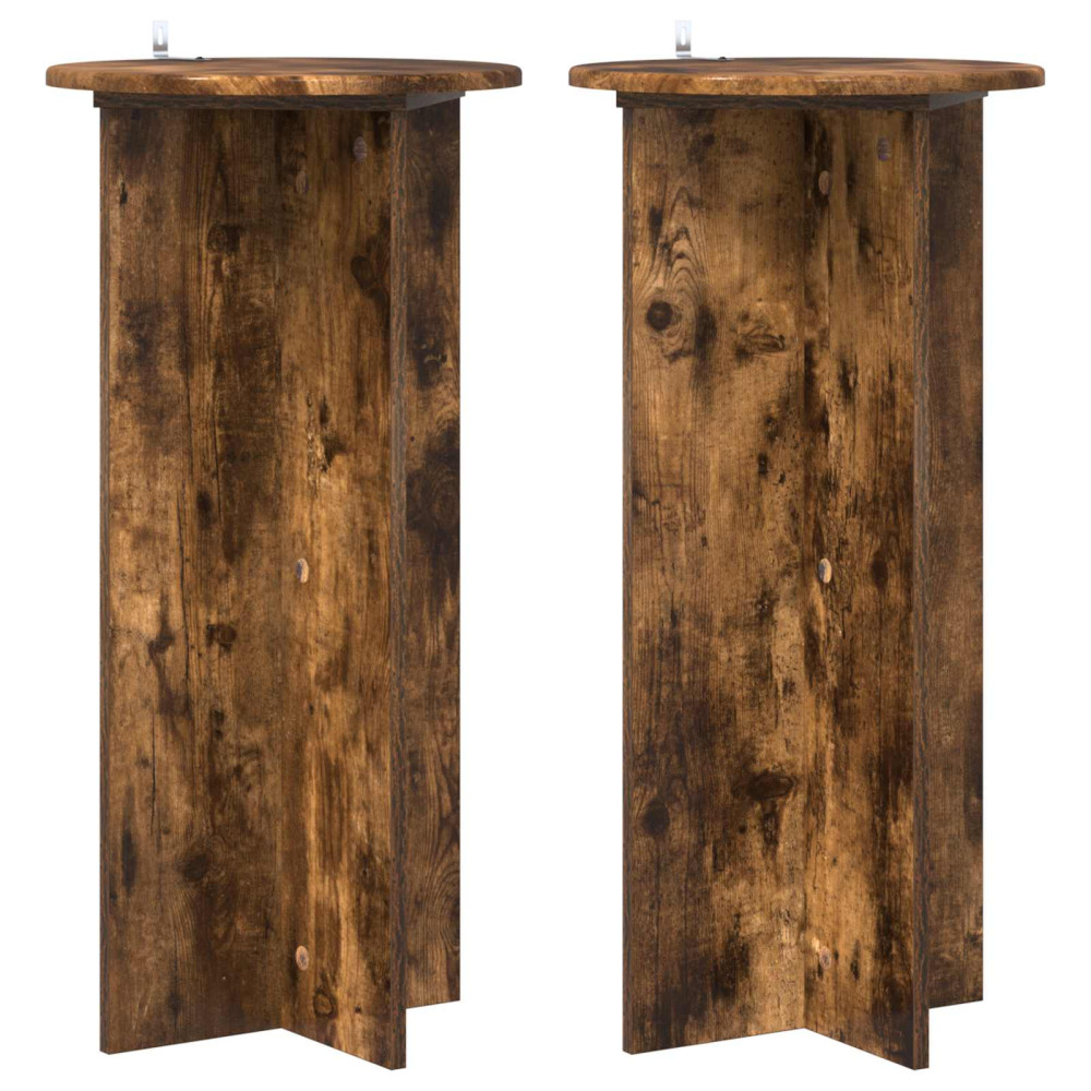 Produktbild för Växtställ 2 pcs Rökt ek 40 x 40 x 80 cm Konstruerat trä
