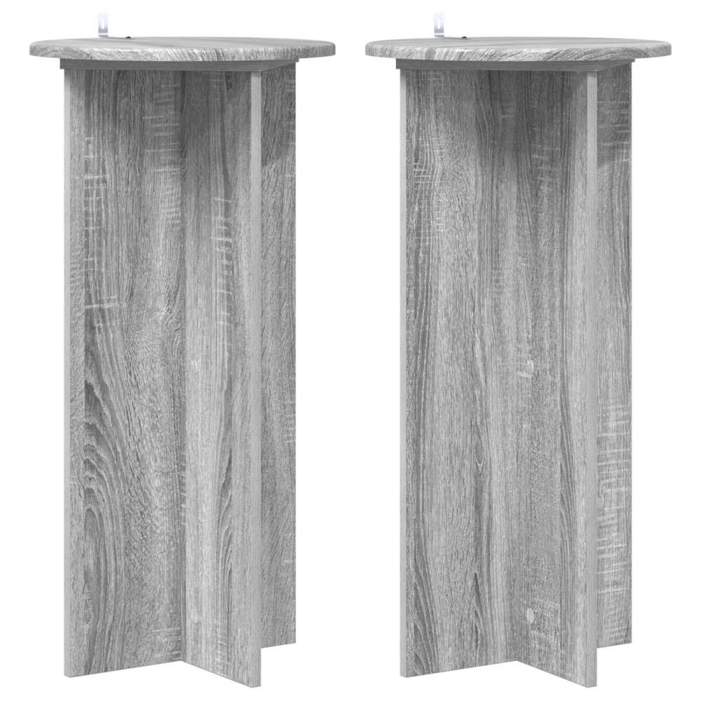 Produktbild för Växtställ 2 pcs Grå sonoma-ek 40 x 40 x 80 cm Konstruerat trä