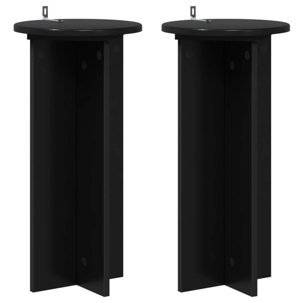 Produktbild för Växtställ 2 pcs Svart 29,5 x 29,5 x 60 cm Konstruerat trä