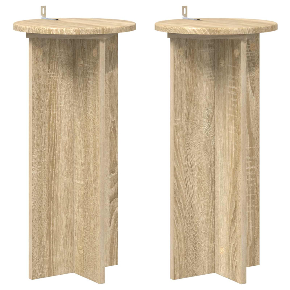 Produktbild för Växtställ 2 pcs Sonoma-ek 29,5 x 29,5 x 60 cm Konstruerat trä