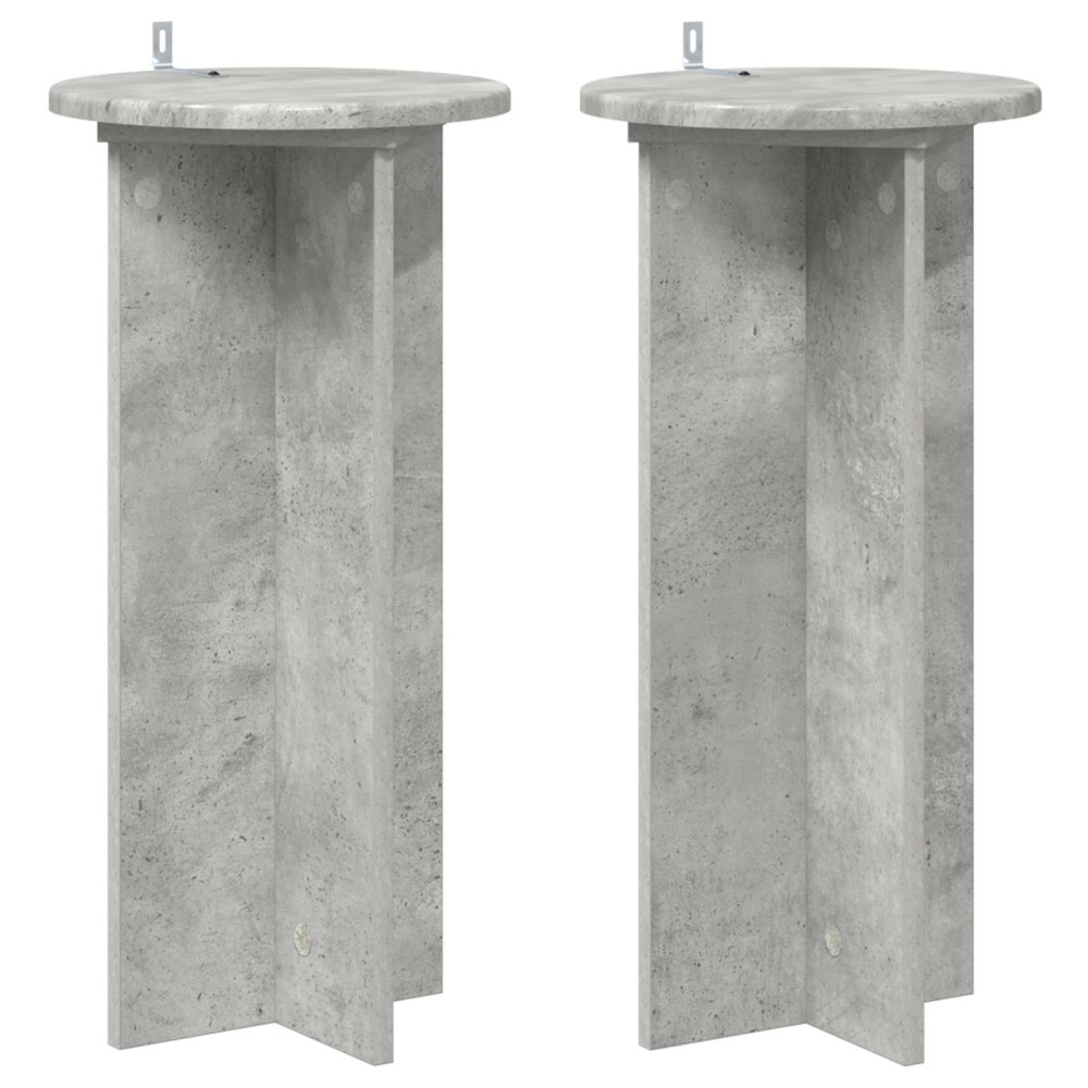 Produktbild för Växtställ 2 pcs Betonggrå 29,5 x 29,5 x 60 cm Konstruerat trä