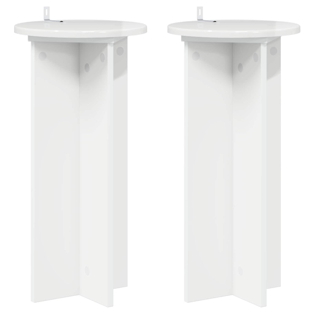 Produktbild för Växtställ 2 pcs Vit högglans 29,5 x 29,5 x 60 cm