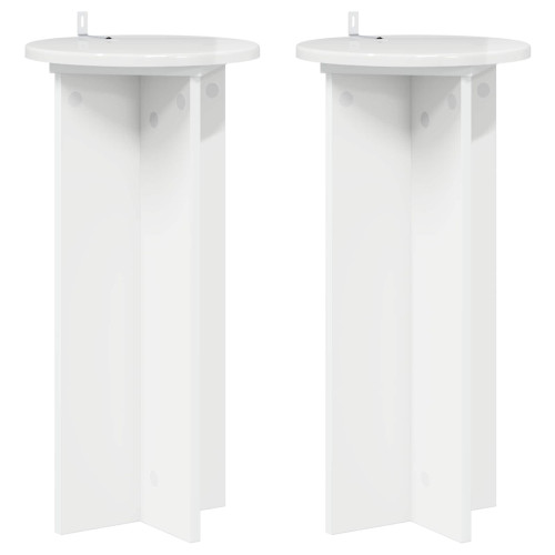 vidaXL Växtställ 2 pcs Vit högglans 29,5 x 29,5 x 60 cm