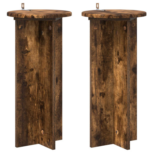 vidaXL Växtställ 2 pcs Rökt ek 29,5 x 29,5 x 60 cm Konstruerat trä