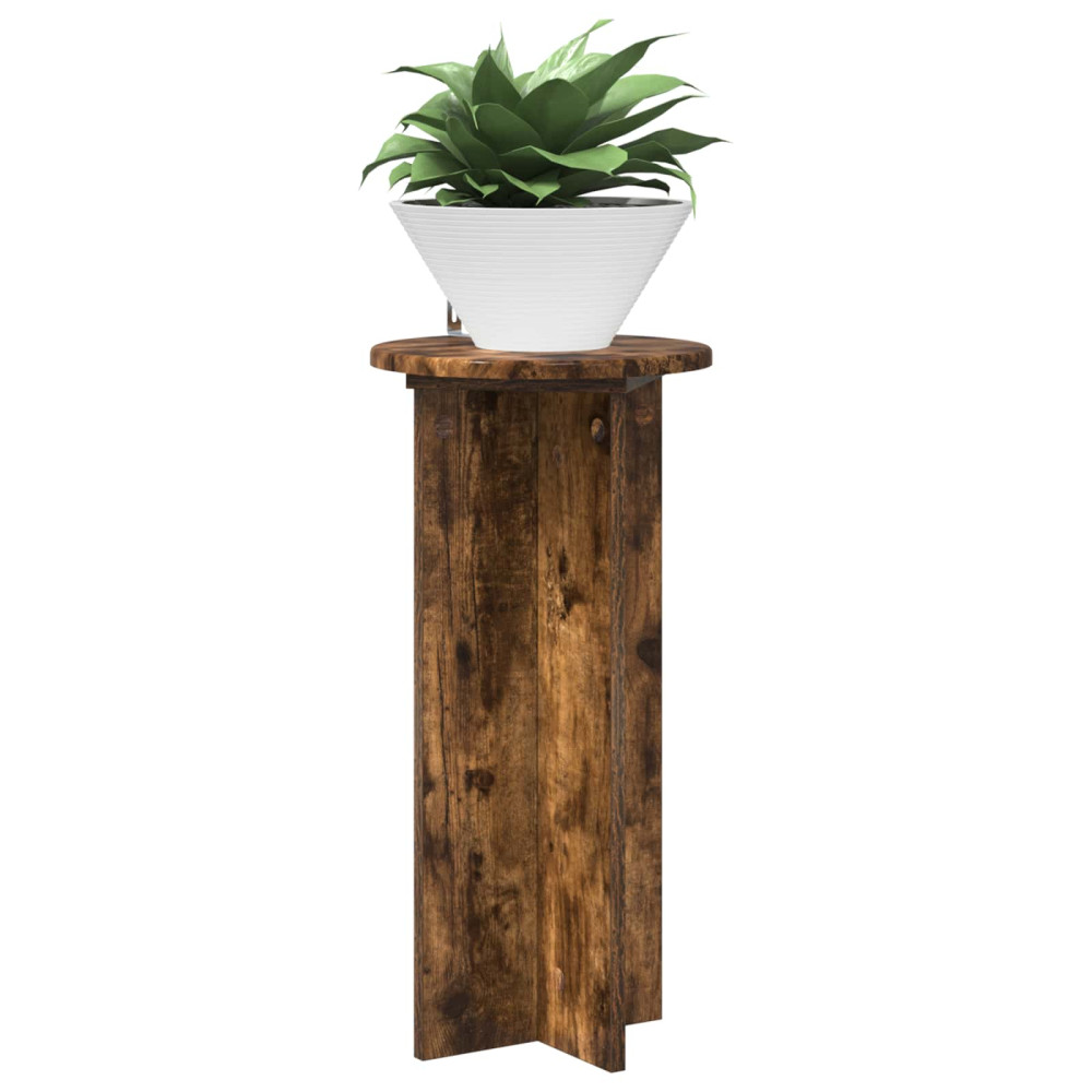 Produktbild för Växtställ 2 pcs Rökt ek 29,5 x 29,5 x 60 cm Konstruerat trä