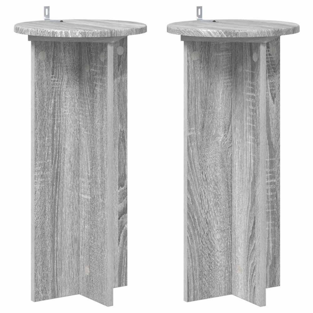 Produktbild för Växtställ 2 pcs Grå sonoma-ek 29,5 x 29,5 x 60 cm