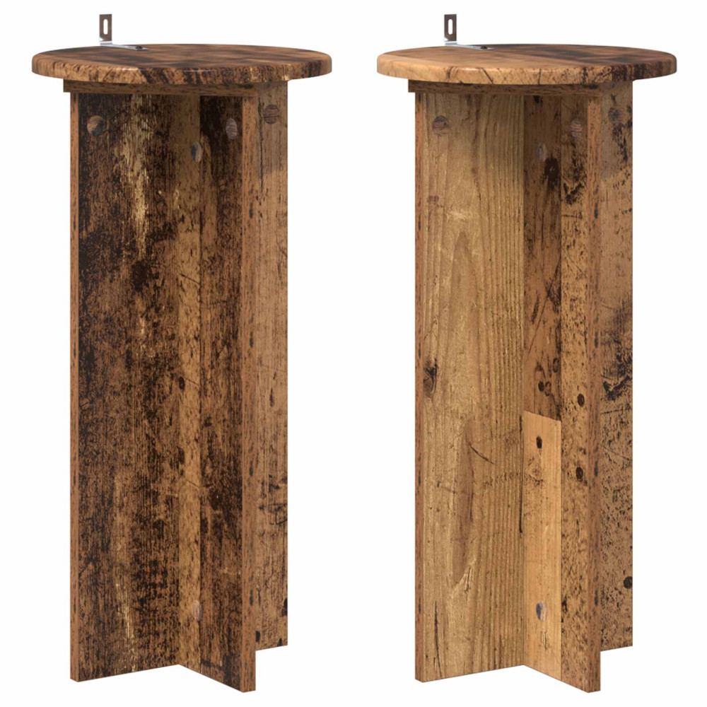 Produktbild för Växtställ 2 pcs Gammalt trä 29,5 x 29,5 x 60 cm Konstruerat trä