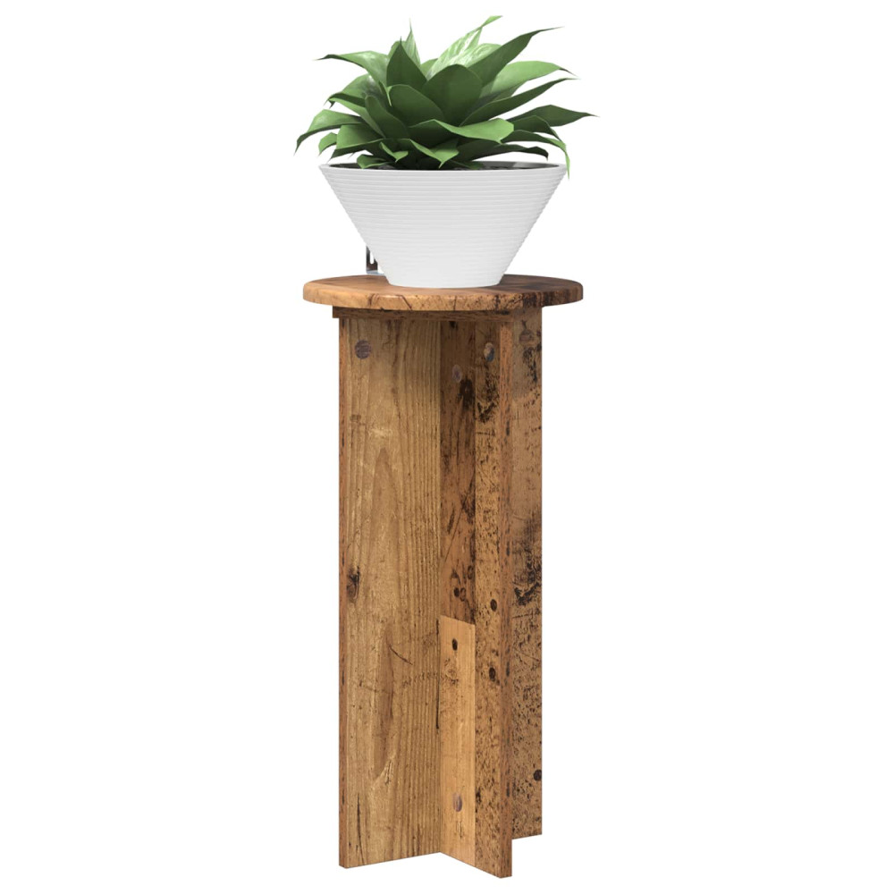 Produktbild för Växtställ 2 pcs Gammalt trä 29,5 x 29,5 x 60 cm Konstruerat trä
