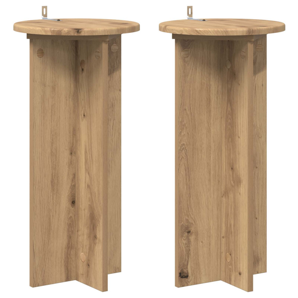 Produktbild för Växtställ 2 st Artisan-ek 29,5 x 29,5 x 60 cm Konstruerat trä