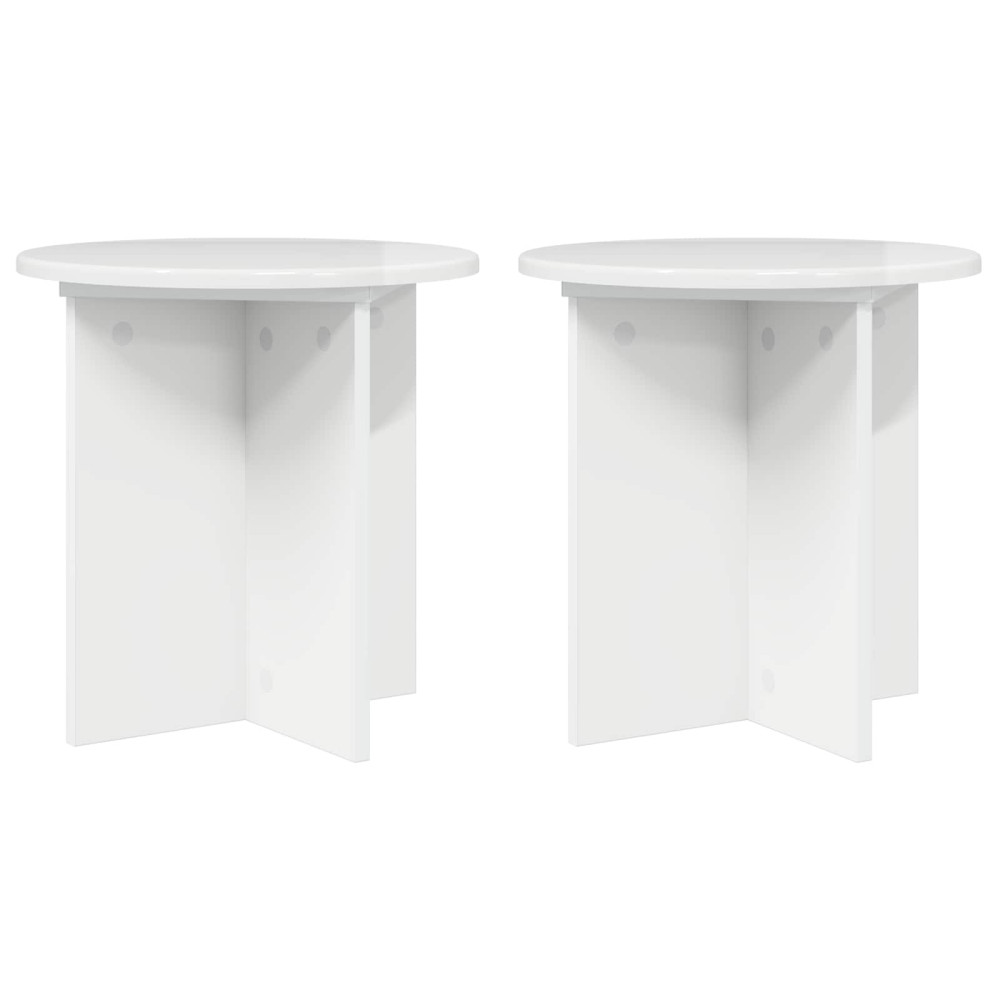 Produktbild för Växtställ 2 pcs Vit högglans 40 x 40 x 40 cm Konstruerat trä