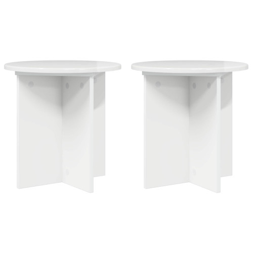 vidaXL Växtställ 2 pcs Vit högglans 40 x 40 x 40 cm Konstruerat trä