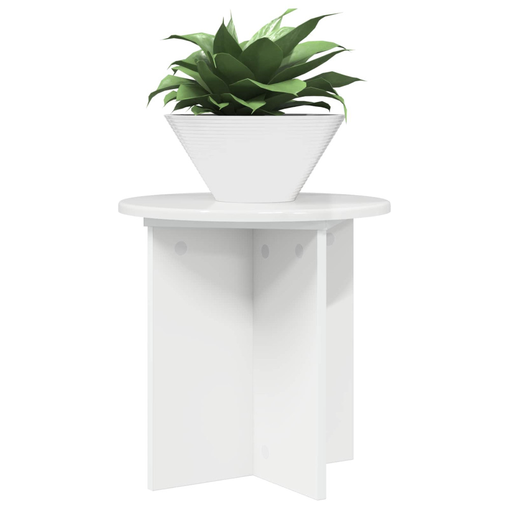 Produktbild för Växtställ 2 pcs Vit högglans 40 x 40 x 40 cm Konstruerat trä